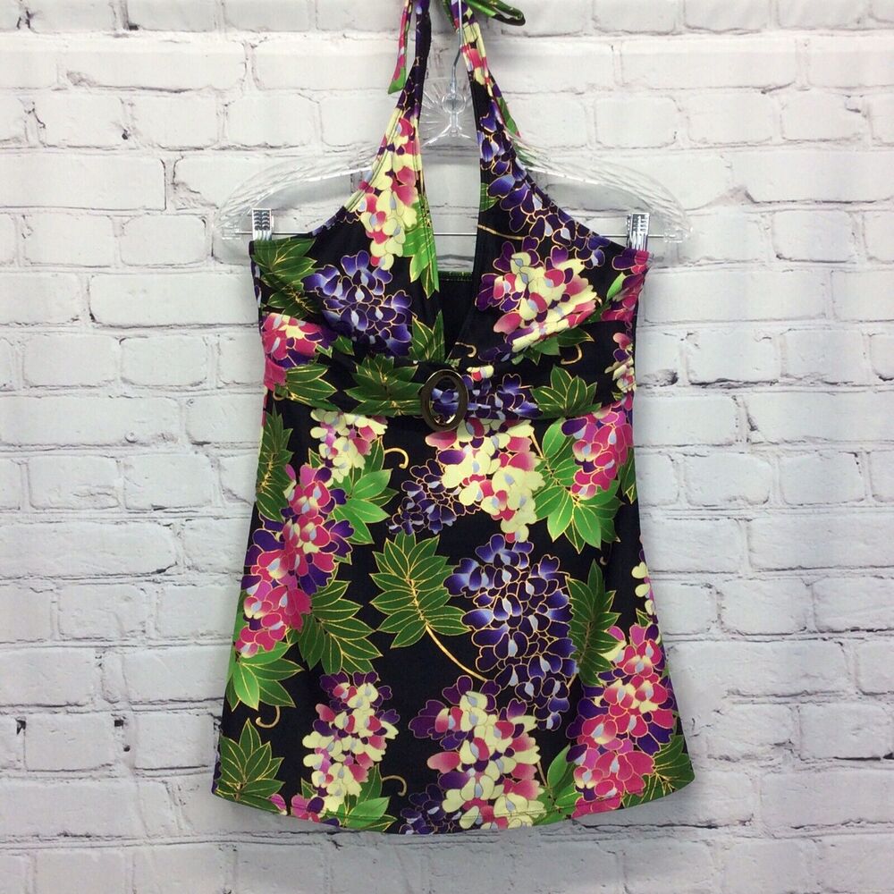 INMOCEAN One Piece Swimsuit Women's Size S Multicolor Floral Halter Beach Cruise